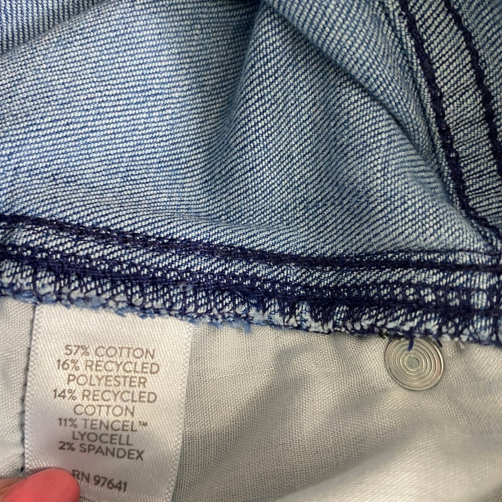 J.Jill‎ Denim High Rise Cropped Jeans Womens 6P Blue Fringe Side Stripe Pockets - Picture 6 of 13